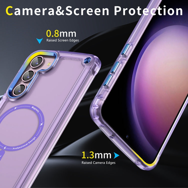 For Samsung Galaxy S23+ 5G Skin Feel TPU + PC MagSafe Magnetic Phone Case(Transparent Purple) - Galaxy S23+ 5G Cases by PMC TechLife | Online Shopping South Africa | PMC TechLife