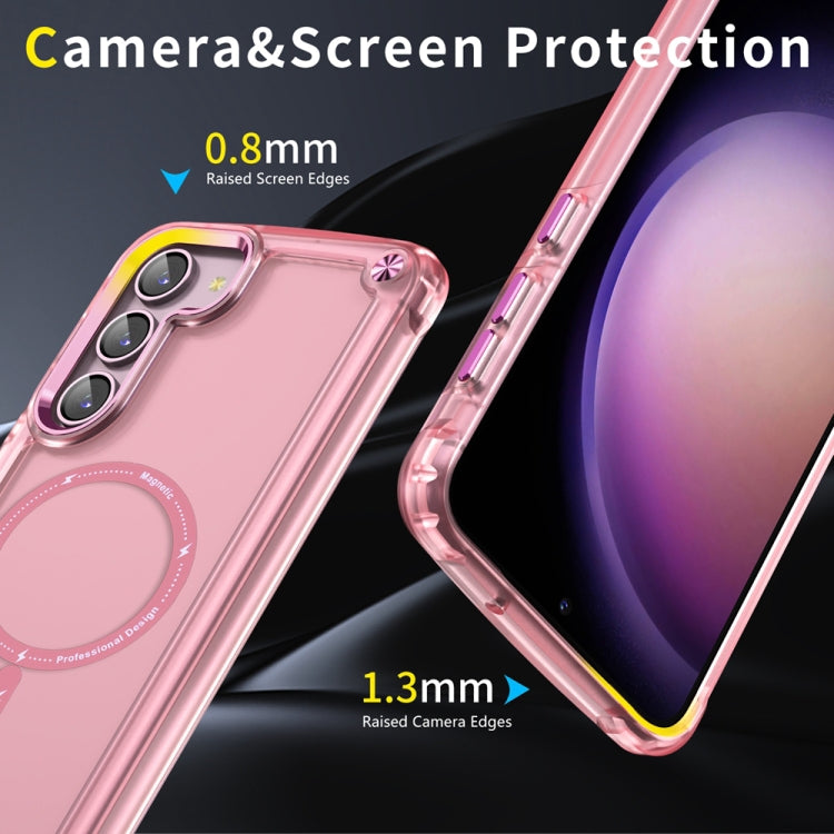 For Samsung Galaxy S23 5G Skin Feel TPU + PC MagSafe Magnetic Phone Case(Transparent Pink) - Galaxy S23 5G Cases by PMC TechLife | Online Shopping South Africa | PMC TechLife