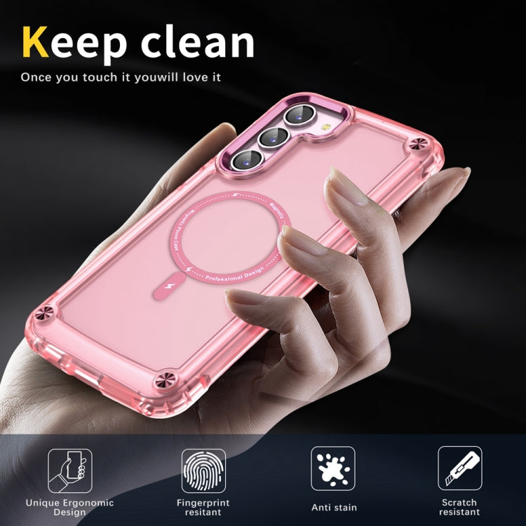 For Samsung Galaxy S23 5G Skin Feel TPU + PC MagSafe Magnetic Phone Case(Transparent Pink) - Galaxy S23 5G Cases by PMC TechLife | Online Shopping South Africa | PMC TechLife
