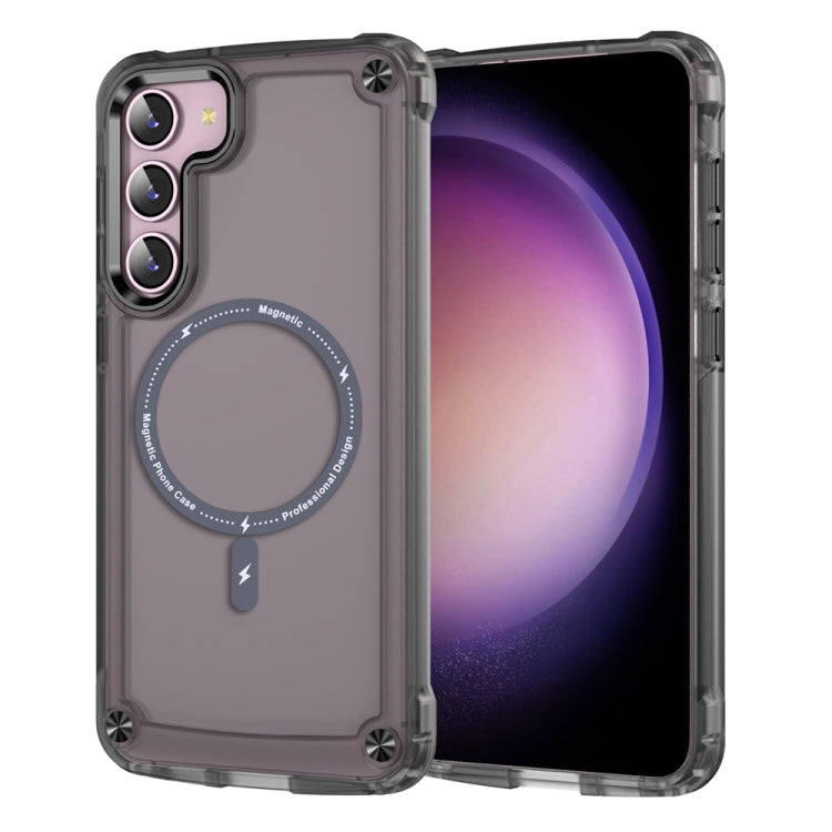 For Samsung Galaxy S23 5G Skin Feel TPU + PC MagSafe Magnetic Phone Case(Transparent Black) - Galaxy S23 5G Cases by PMC TechLife | Online Shopping South Africa | PMC TechLife