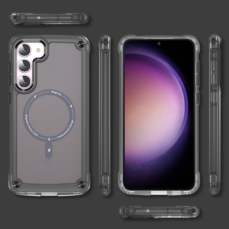 For Samsung Galaxy S23 5G Skin Feel TPU + PC MagSafe Magnetic Phone Case(Transparent Black) - Galaxy S23 5G Cases by PMC TechLife | Online Shopping South Africa | PMC TechLife