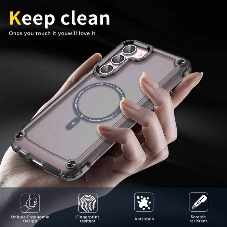 For Samsung Galaxy S23 5G Skin Feel TPU + PC MagSafe Magnetic Phone Case(Transparent Black) - Galaxy S23 5G Cases by PMC TechLife | Online Shopping South Africa | PMC TechLife