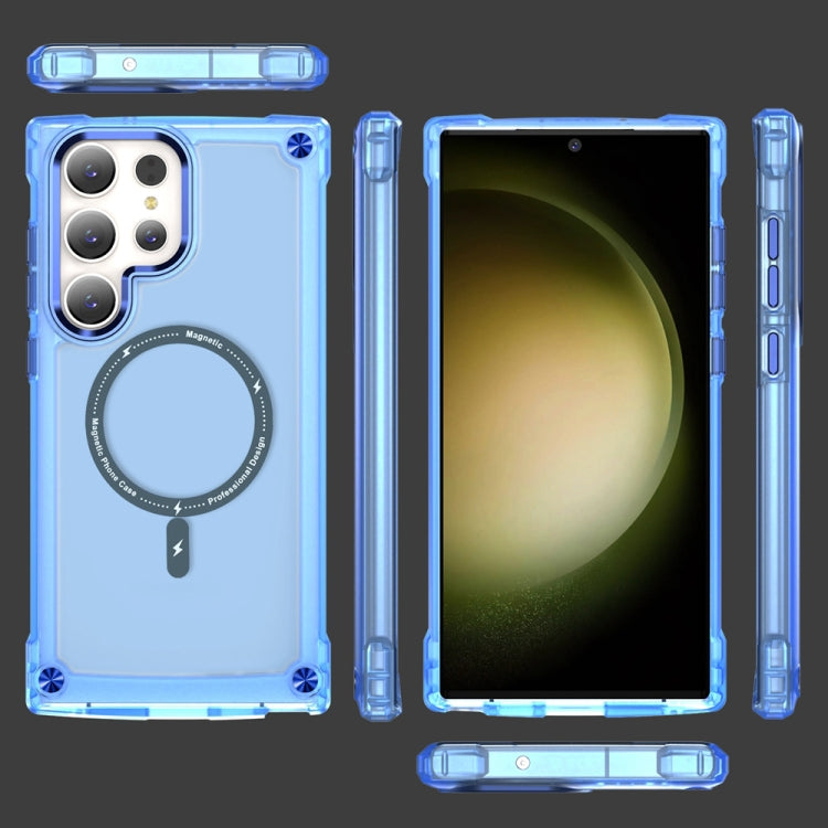 For Samsung Galaxy S22 Ultra 5G Skin Feel TPU + PC MagSafe Magnetic Phone Case(Transparent Blue) - free shipping - PMC TechLife - Order now!