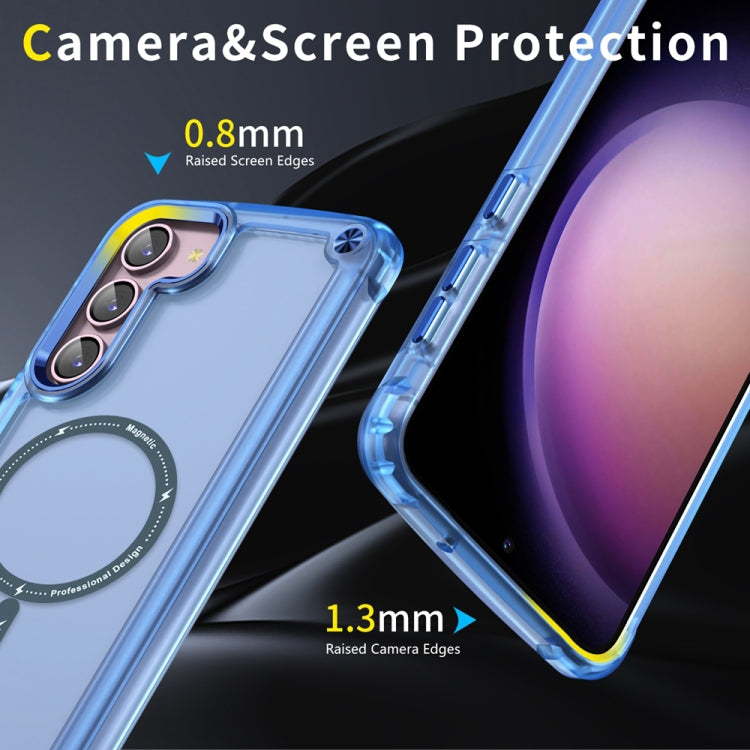 For Samsung Galaxy S22+ 5G Skin Feel TPU + PC MagSafe Magnetic Phone Case(Transparent Blue) - Galaxy S22+ 5G Cases by PMC TechLife | Online Shopping South Africa | PMC TechLife | Buy Now Pay Later Mobicred