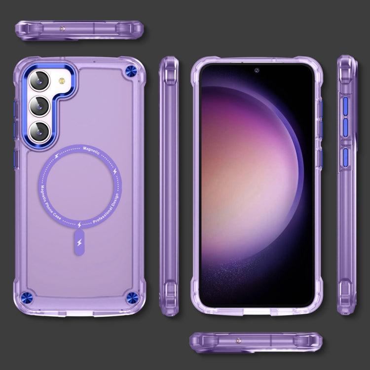 For Samsung Galaxy S22+ 5G Skin Feel TPU + PC MagSafe Magnetic Phone Case(Transparent Purple) - Galaxy S22+ 5G Cases by PMC TechLife | Online Shopping South Africa | PMC TechLife | Buy Now Pay Later Mobicred