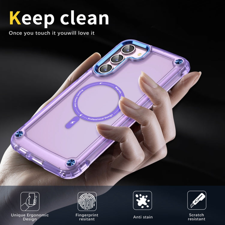 For Samsung Galaxy S22+ 5G Skin Feel TPU + PC MagSafe Magnetic Phone Case(Transparent Purple) - Galaxy S22+ 5G Cases by PMC TechLife | Online Shopping South Africa | PMC TechLife | Buy Now Pay Later Mobicred