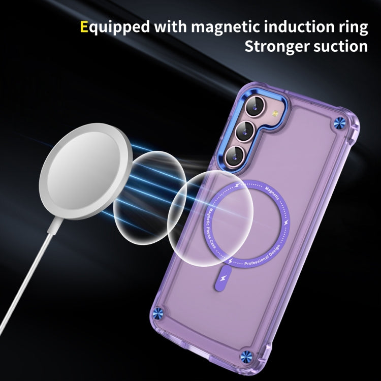 For Samsung Galaxy S22+ 5G Skin Feel TPU + PC MagSafe Magnetic Phone Case(Transparent Purple) - Galaxy S22+ 5G Cases by PMC TechLife | Online Shopping South Africa | PMC TechLife | Buy Now Pay Later Mobicred