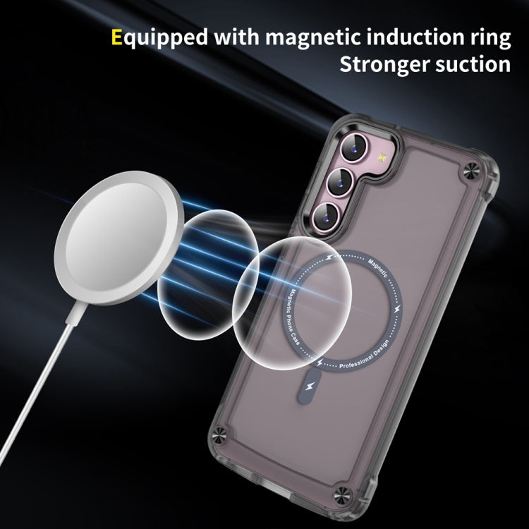 For Samsung Galaxy S22 5G Skin Feel TPU + PC MagSafe Magnetic Phone Case(Transparent Black) - Galaxy S22 5G Cases by PMC TechLife | Online Shopping South Africa | PMC TechLife