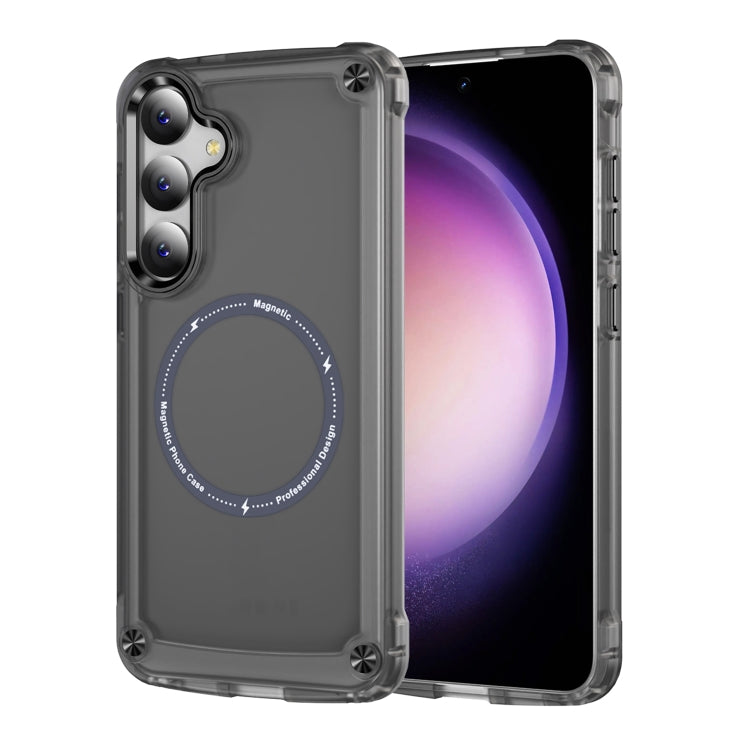 For Samsung Galaxy S24+ 5G Skin Feel TPU + PC MagSafe Magnetic Phone Case(Transparent Black) - free shipping - PMC TechLife - Order now!