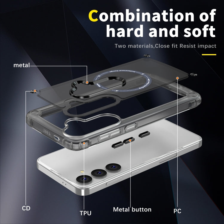 For Samsung Galaxy S24+ 5G Skin Feel TPU + PC MagSafe Magnetic Phone Case(Transparent Black) - free shipping - PMC TechLife - Order now!