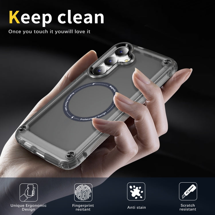 For Samsung Galaxy S24+ 5G Skin Feel TPU + PC MagSafe Magnetic Phone Case(Transparent Black) - free shipping - PMC TechLife - Order now!