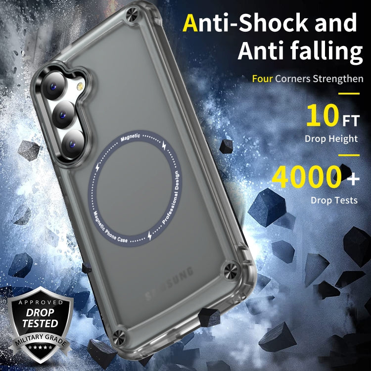 For Samsung Galaxy S24+ 5G Skin Feel TPU + PC MagSafe Magnetic Phone Case(Transparent Black) - free shipping - PMC TechLife - Order now!