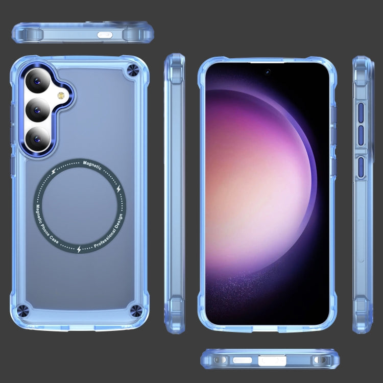 For Samsung Galaxy S24+ 5G Skin Feel TPU + PC MagSafe Magnetic Phone Case(Transparent Blue) - Galaxy S24+ 5G Cases by PMC TechLife | Online Shopping South Africa | PMC TechLife