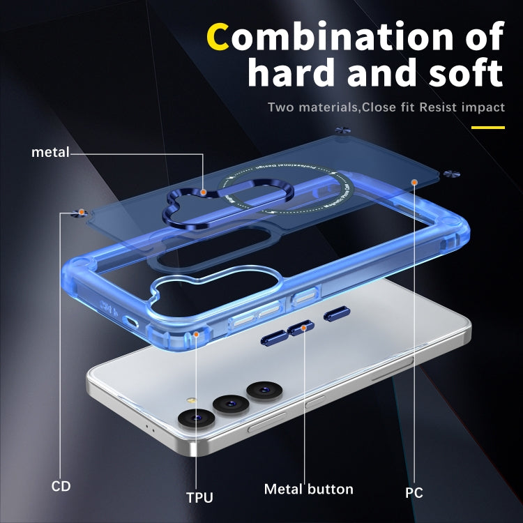 For Samsung Galaxy S24+ 5G Skin Feel TPU + PC MagSafe Magnetic Phone Case(Transparent Blue) - Galaxy S24+ 5G Cases by PMC TechLife | Online Shopping South Africa | PMC TechLife