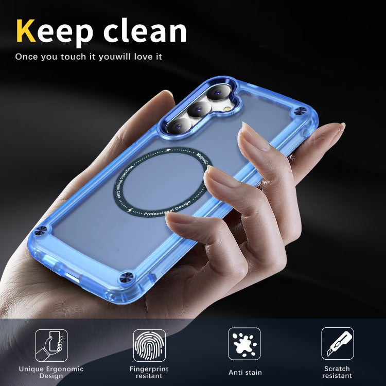 For Samsung Galaxy S24+ 5G Skin Feel TPU + PC MagSafe Magnetic Phone Case(Transparent Blue) - Galaxy S24+ 5G Cases by PMC TechLife | Online Shopping South Africa | PMC TechLife