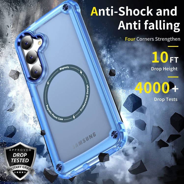 For Samsung Galaxy S24+ 5G Skin Feel TPU + PC MagSafe Magnetic Phone Case(Transparent Blue) - Galaxy S24+ 5G Cases by PMC TechLife | Online Shopping South Africa | PMC TechLife