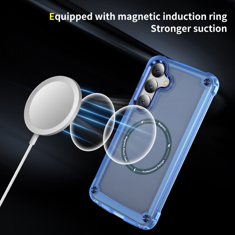 For Samsung Galaxy S24 5G Skin Feel TPU + PC MagSafe Magnetic Phone Case(Transparent Blue) - Galaxy S24 5G Cases by PMC TechLife | Online Shopping South Africa | PMC TechLife