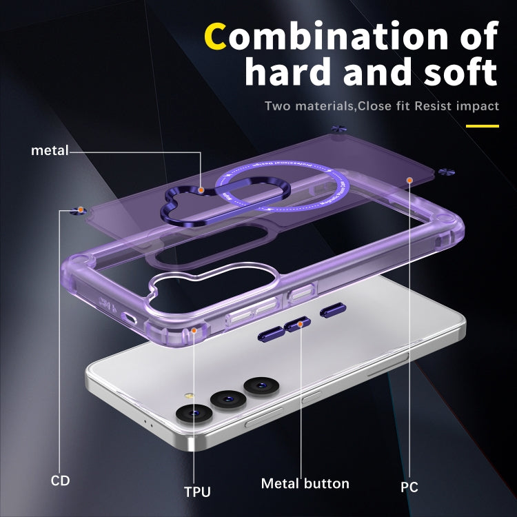 For Samsung Galaxy S24 5G Skin Feel TPU + PC MagSafe Magnetic Phone Case(Transparent Purple) - Galaxy S24 5G Cases by PMC TechLife | Online Shopping South Africa | PMC TechLife