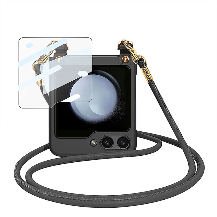 For Samsung Galaxy Z Flip5 GKK Cross-body Ultra-thin PC Phone Case with Strap(Black) - Galaxy Z Flip5 Cases by GKK | Online Shopping South Africa | PMC TechLife