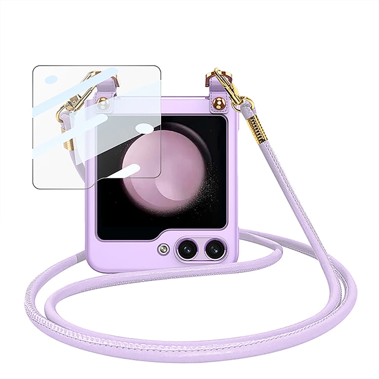 For Samsung Galaxy Z Flip5 GKK Cross-body Ultra-thin PC Phone Case with Strap(Purple) - Galaxy Z Flip5 Cases by GKK | Online Shopping South Africa | PMC TechLife | Buy Now Pay Later Mobicred
