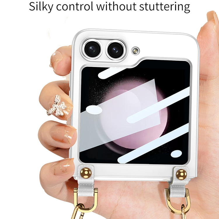 For Samsung Galaxy Z Flip5 GKK Cross-body Ultra-thin PC Phone Case with Strap(Pink) - Galaxy Z Flip5 Cases by GKK | Online Shopping South Africa | PMC TechLife