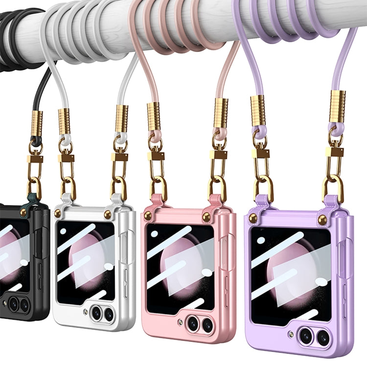 For Samsung Galaxy Z Flip5 GKK Cross-body Ultra-thin PC Phone Case with Strap(Pink) - Galaxy Z Flip5 Cases by GKK | Online Shopping South Africa | PMC TechLife