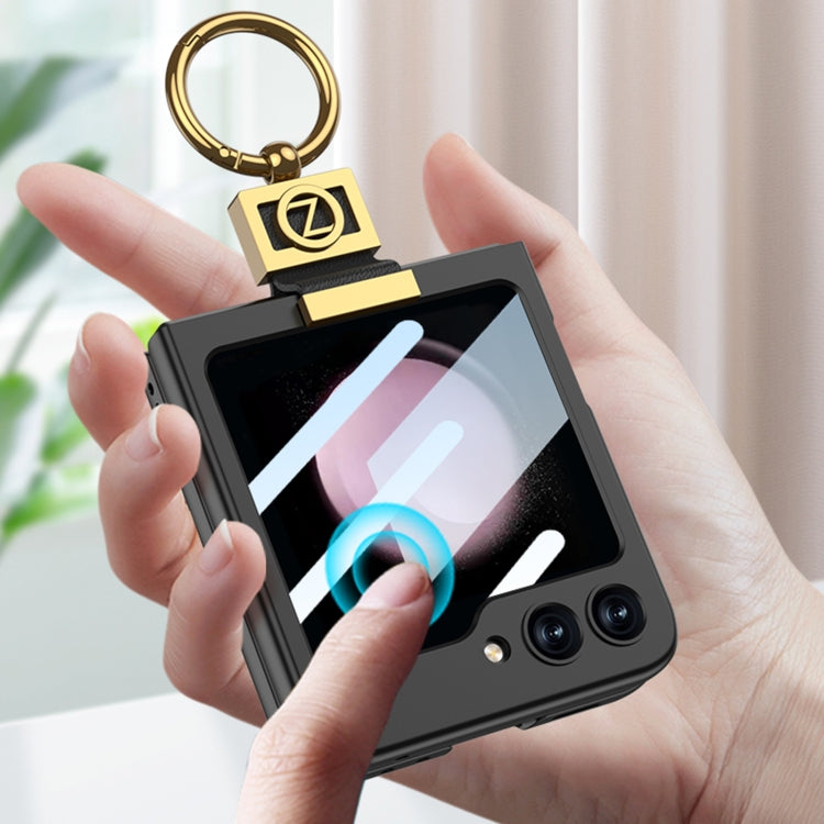 For Samsung Galaxy Z Flip5 GKK Ultra-thin Z Ring Holder PC Phone Case(Black) - Galaxy Z Flip5 Cases by GKK | Online Shopping South Africa | PMC TechLife | Buy Now Pay Later Mobicred