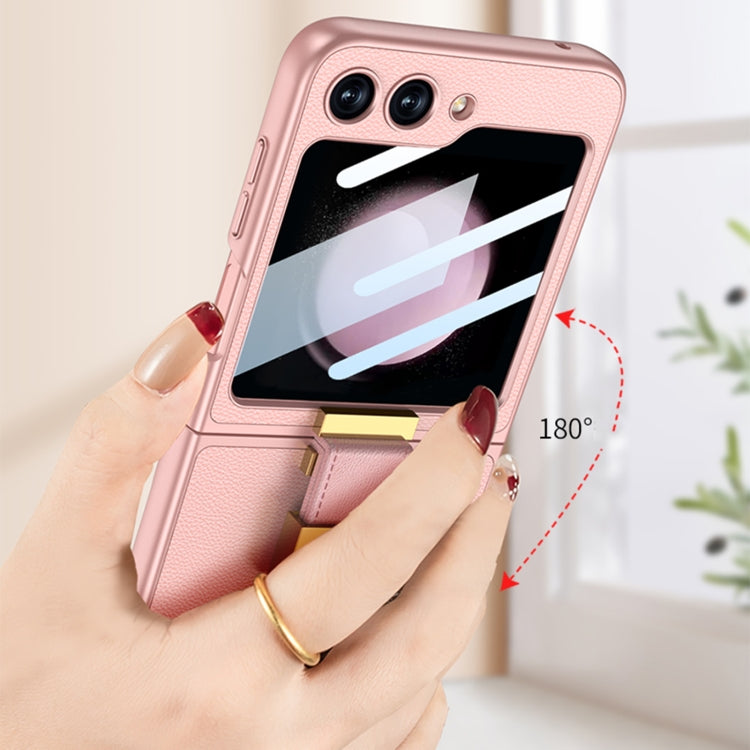 For Samsung Galaxy Z Flip5 GKK Ultra-thin Z Ring Holder Leather Phone Case(Matcha Green) - free shipping - PMC TechLife - Order now!
