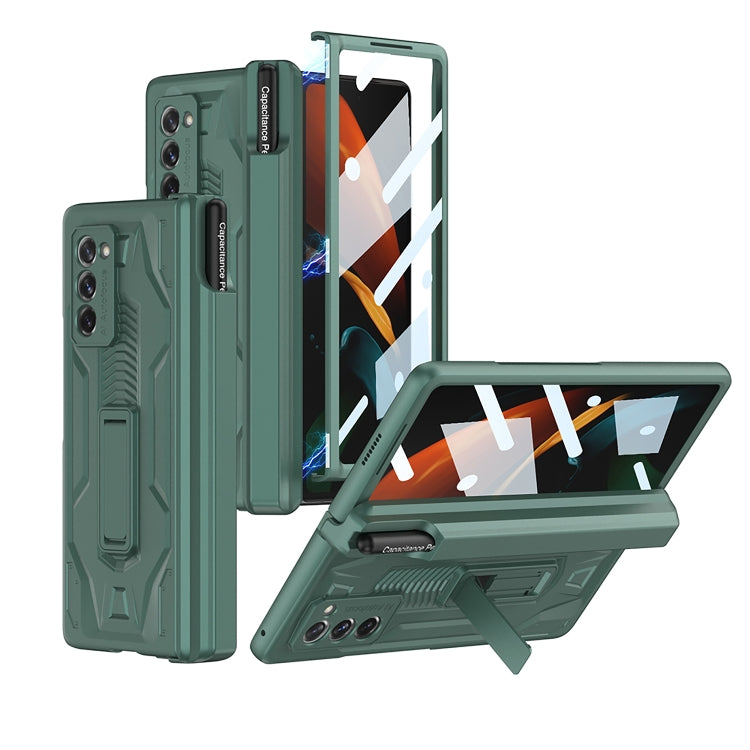 For Samsung Galaxy Z Fold2 GKK Integrated Folding Battle Shell PC Phone Case with Pen Box(Green) - free shipping - PMC TechLife - Order now!