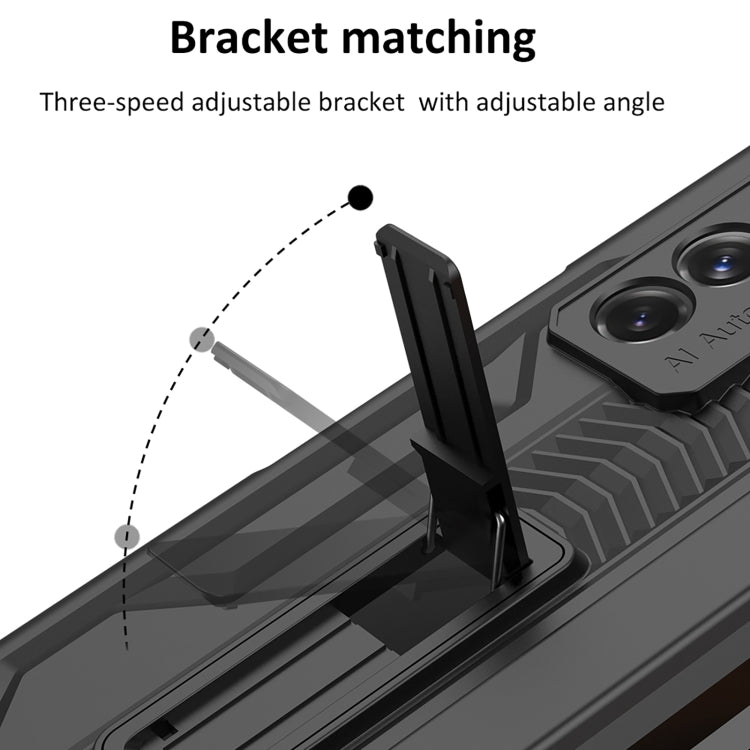 For Samsung Galaxy Z Fold2 GKK Integrated Folding Battle Shell PC Phone Case with Pen Box(Grey) - free shipping - PMC TechLife - Order now!