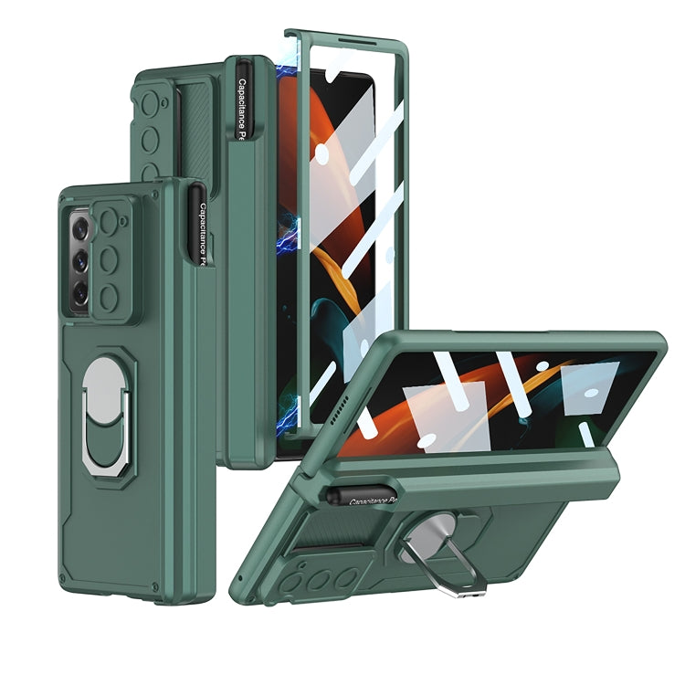 For Samsung Galaxy Z Fold2 GKK Integrated Folding Armored Shell PC Phone Case with Pen Box(Green) - free shipping - PMC TechLife - Order now!