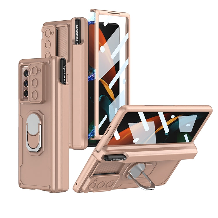 For Samsung Galaxy Z Fold2 GKK Integrated Folding Armored Shell PC Phone Case with Pen Box(Gold) - Galaxy Phone Cases by GKK | Online Shopping South Africa | PMC TechLife | Buy Now Pay Later Mobicred