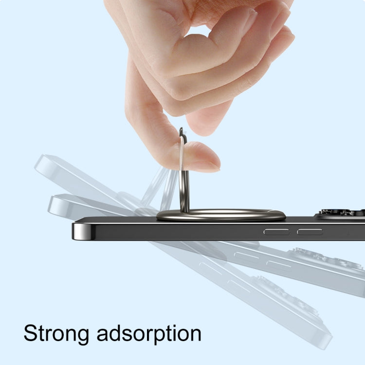 Electroplated Metal Magnetic Ring Holder(Black) - Ring Holder by PMC TechLife | Online Shopping South Africa | PMC TechLife | Buy Now Pay Later Mobicred