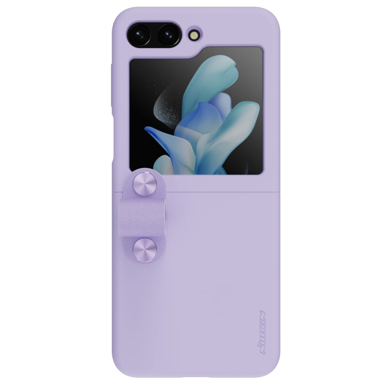 For Samsung Galaxy Z Flip5 NILLKIN Skin Feel Liquid Silicone Phone Case With Finger Strap(Purple) - free shipping - PMC TechLife - Order now!