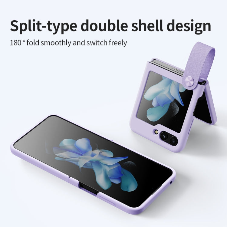 For Samsung Galaxy Z Flip5 NILLKIN Skin Feel Liquid Silicone Phone Case With Finger Strap(Purple) - free shipping - PMC TechLife - Order now!