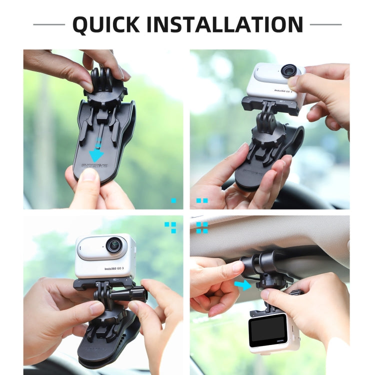 Sunnylife ZJ585 Sun Visor Camera Mount Quick Release Holder 360 Degree Rotating Vlog Bracket(Black) - Case & Bags by Sunnylife | Online Shopping South Africa | PMC TechLife | Buy Now Pay Later Mobicred