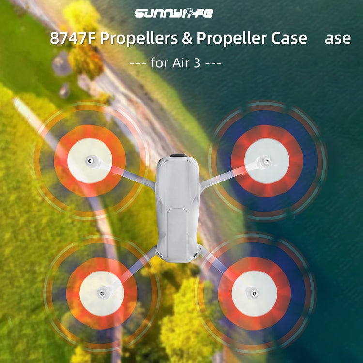 For DJI Air 3 Sunnylife 8747F Low Noise Quick-release Propellers, Style:2 Pairs Silverr Tip - DIY Propeller by Sunnylife | Online Shopping South Africa | PMC TechLife