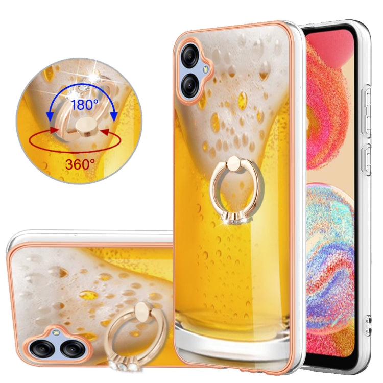 For Samsung Galaxy A04e Electroplating Dual-side IMD Phone Case with Ring Holder(Draft Beer) - free shipping - PMC TechLife - Order now!