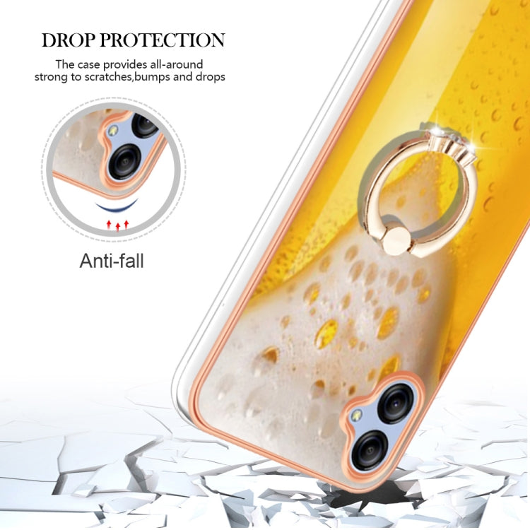 For Samsung Galaxy A04e Electroplating Dual-side IMD Phone Case with Ring Holder(Draft Beer) - free shipping - PMC TechLife - Order now!