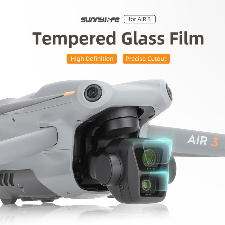 For DJI Air 3 Sunnylife Lens Protector Tempered Glass Combo Protective Films, Quantity:1 Set - free shipping - PMC TechLife - Order now!