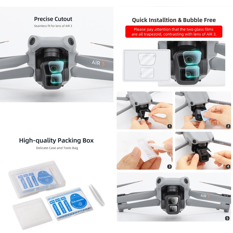 For DJI Air 3 Sunnylife Lens Protector Tempered Glass Combo Protective Films, Quantity:2 Sets - Other by Sunnylife | Online Shopping South Africa | PMC TechLife | Buy Now Pay Later Mobicred