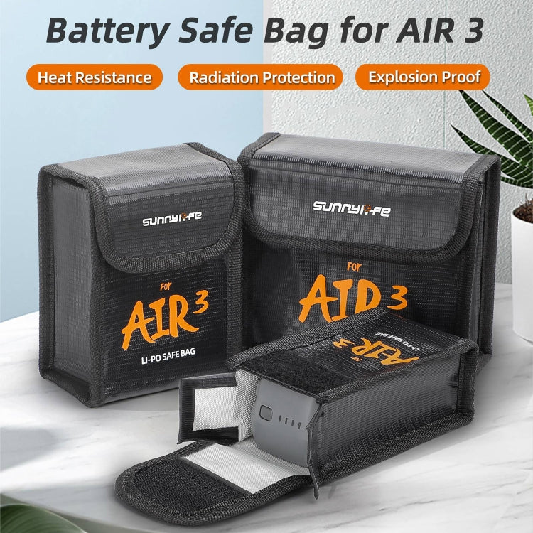 For DJI Air 3 Sunnylife Battery Explosion-proof Safe Bag Protective Li-Po Safe Bag For 3pcs Batteries - Carry Cases & Bags by Sunnylife | Online Shopping South Africa | PMC TechLife | Buy Now Pay Later Mobicred