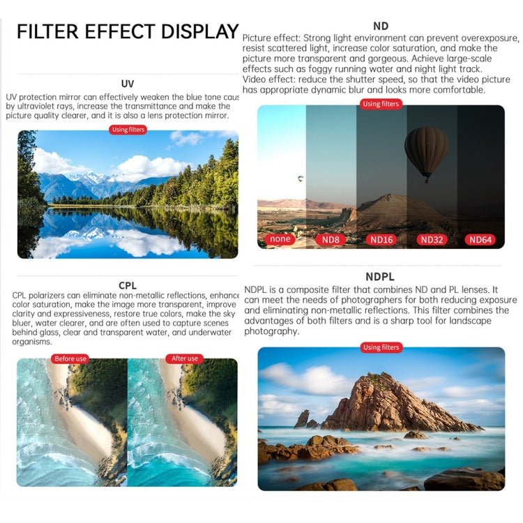 For DJI Air 3 JSR KB Series Drone Lens Filter, Filter:6 in 1 STAR CPL ND - free shipping - PMC TechLife - Order now!
