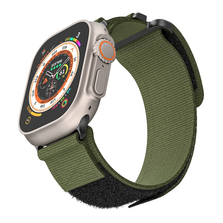 For Apple Watch SE 2023 44mm AW Nylon Two-Section Watch Band(Army Green) - Watch Bands by PMC TechLife | Online Shopping South Africa | PMC TechLife