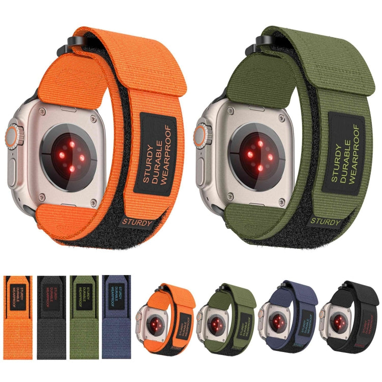 For Apple Watch Series 9 41mm AW Nylon Two-Section Watch Band(Black) - Watch Bands by PMC TechLife | Online Shopping South Africa | PMC TechLife