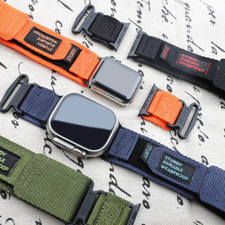 For Apple Watch Series 9 45mm AW Nylon Two-Section Watch Band(Army Green) - free shipping - PMC TechLife - Order now!