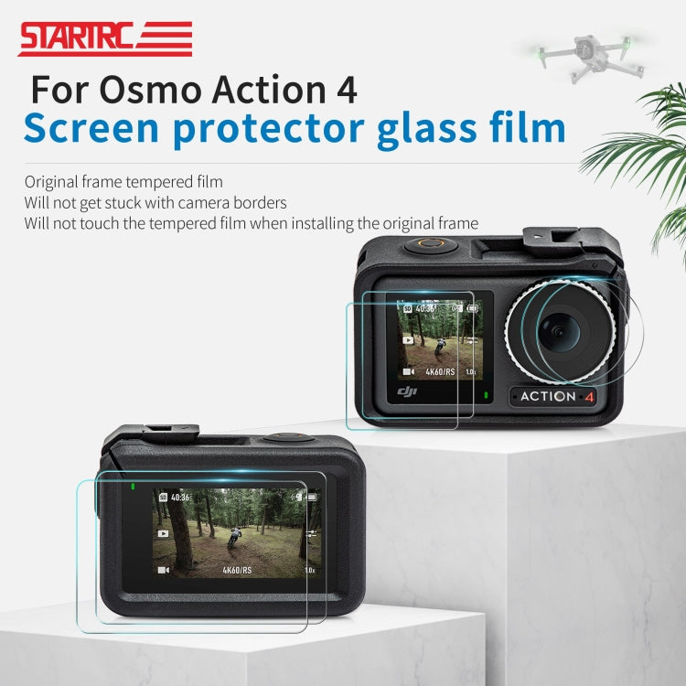 For DJI Osmo Action 4 STARTRC 3 in 1 Lens Protector Front and Rear Screen Tempered Glass Films(2 Sets) - Protective Film & Stickers by STARTRC | Online Shopping South Africa | PMC TechLife | Buy Now Pay Later Mobicred