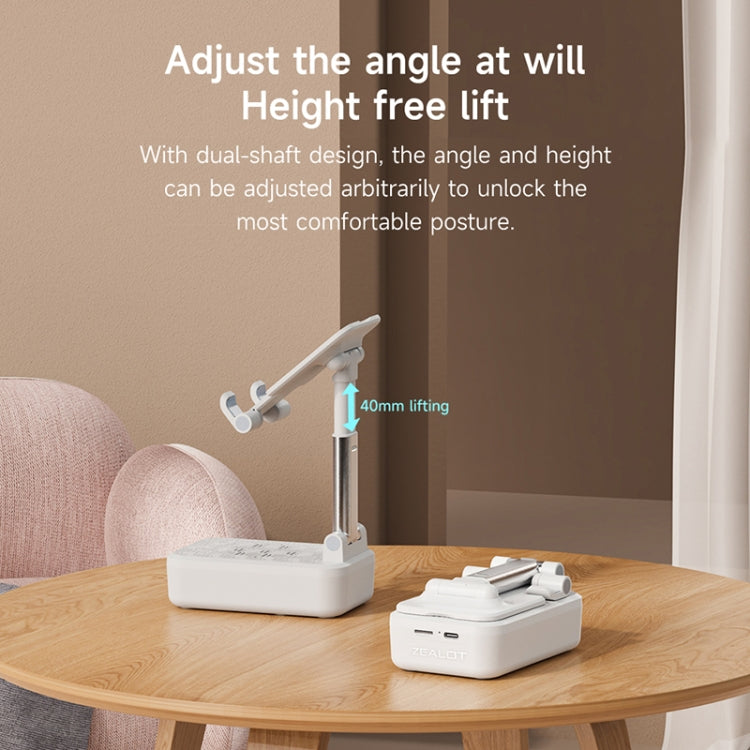 Zealot Z7 2 in 1 Foldable Phone Holder with Wireless Bluetooth Speaker(White) - Desktop Holder by ZEALOT | Online Shopping South Africa | PMC TechLife | Buy Now Pay Later Mobicred