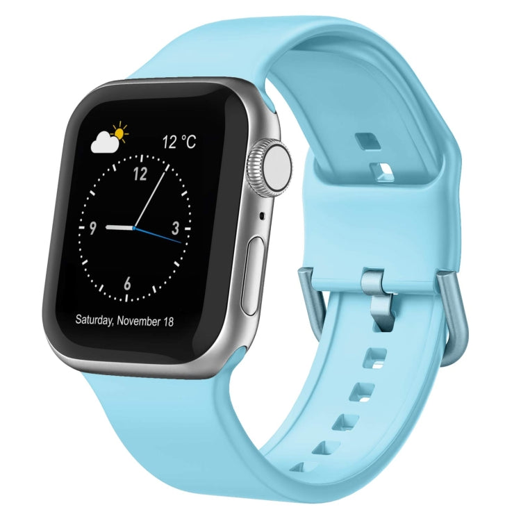 For Apple Watch Series 2 38mm Pin Buckle Silicone Watch Band(Light Blue) - free shipping - PMC TechLife - Order now!