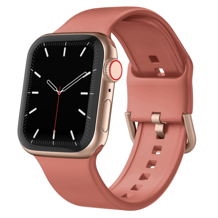 For Apple Watch Series 9 41mm Pin Buckle Silicone Watch Band(Coral) - Watch Bands by PMC TechLife | Online Shopping South Africa | PMC TechLife